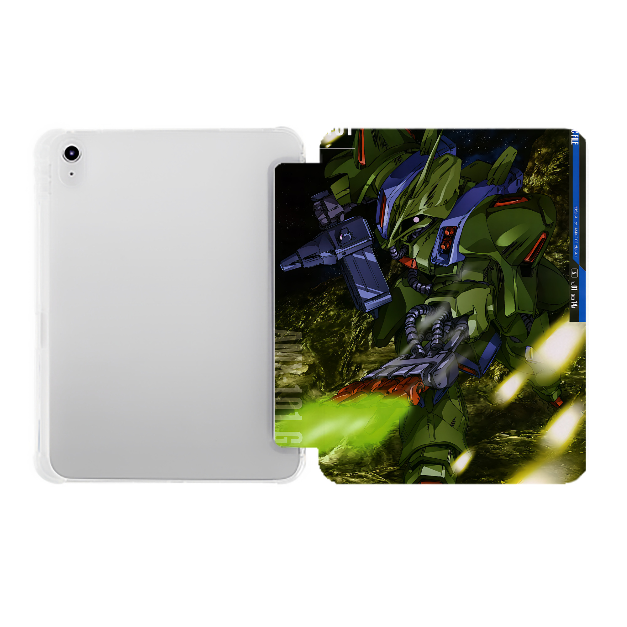 （画像用） 機動戦士ガンダム Mobile Suit Gundam IPad ケース ペン収納付き 三つ折りスタンド PUレザー×シリコン 対応機種9.5/10.5/10.9インチ